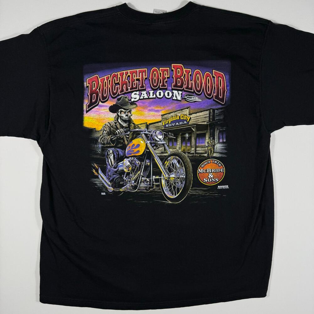 Vintage Bucket of Blood Saloon Biker Graphic Tee Nevada Men’s 2XL